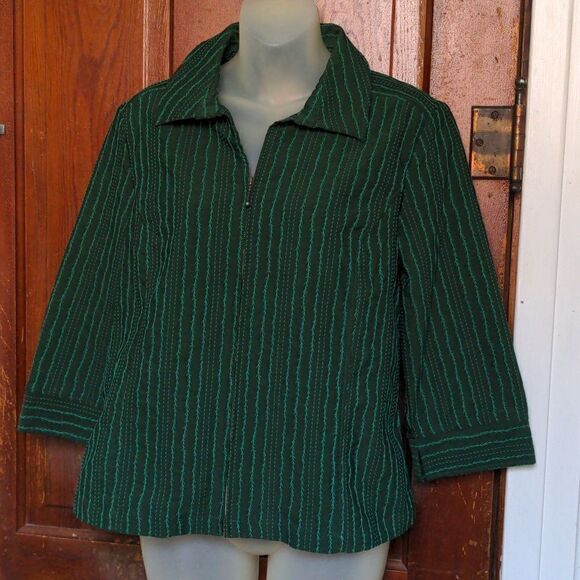 Christopher & Banks Jackets & Blazers - Christopher & Banks Deep Green Vine Jacket Sz M